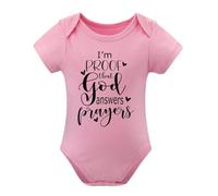 I'm Proof That God Answers Prayers Baby Bodysuit Cute Newborn Boy Funny Rompers Girl Pink-style-1 3months