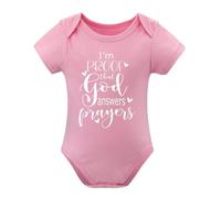 I'm Proof That God Answers Prayers Baby Bodysuit Cute Newborn Boy Funny Rompers Girl Pink-style 3months