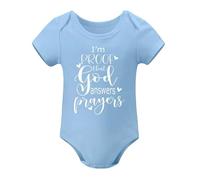 I'm Proof That God Answers Prayers Baby Bodysuit Cute Newborn Boy Funny Rompers Girl Sky Blue-style 6months
