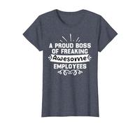 I'm Proud boss of Freaking Awesome Employees T-Shirt, Women, Heather Blue, Large