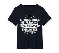 I'm Proud boss of Freaking Awesome Employees T-Shirt, Women's Plus, Black, 1X