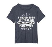 I'm Proud boss of Freaking Awesome Employees T-Shirt, Women's Plus, Heather Blue, 2X