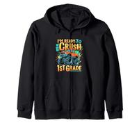 I'M READY TO CRUSH 1ST Grade Monster Truck First Grade Zip Hoodie