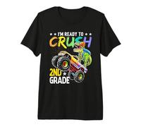 I'm Ready to Crush 2nd Grade Monster Truck Dinosaur Trex Premium T-Shirt