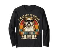 I'm Ready to Crush 3rd Grade Bulldog Sunglasses Funny Retro Long Sleeve T-Shirt