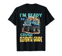 I'm Ready to Crush Eleventh Grade Truck Back to School Value Graphic T-Shirt, Men, Black, L