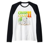 I'm Ready to Crush Garbage Truck Eleven 11th Birthday Boys Raglan Baseball Tee