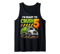 I'm Ready to Crush Garbage Truck Five 5yr 5th Birthday Boys Tank Top