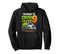 I'm Ready to Crush Garbage Truck Nine 9yr 9th Birthday Boys Pullover Hoodie
