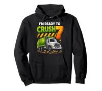 I'm Ready to Crush Garbage Truck Seven 7yr 7th Birthday Boys Pullover Hoodie