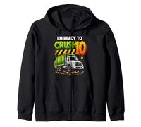 I'm Ready to Crush Garbage Truck Ten 10yr 10th Birthday Boys Zip Hoodie