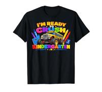 I'm Ready to Crush Kindergarten Back to School Kids Tees Value Graphic T-Shirt, Men, Black, S