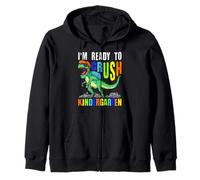 I'm Ready To Crush Kindergarten Dino T-Rex Dinosaur Zip Hoodie
