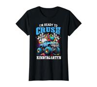 I'm Ready to Crush Kindergarten Monster Truck Back to School Value Graphic T-Shirt, Women, Black, S