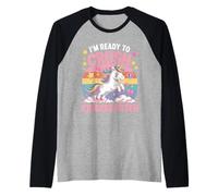 I'm Ready To Crush Kindergarten Unicorn Raglan Baseball Tee