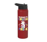I'm Ready to Crush Pre K Unicorn Funny Back to School Stainless Steel Insulated Water Bottle