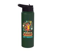 I'm Ready to Rock 1st Grade Cool Cat Back to School Student Stainless Steel Insulated Water Bottle