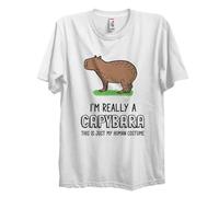 I'm Really A Capybara This is My Human Costume T Shirt Unisex Kids Funny Capybara Shirt (UK, Age, 12 Years, Regular, White)