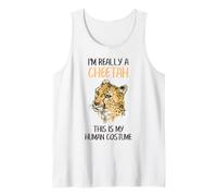 I'm Really A Cheetah Last Minute Halloween Costume Funny Tank Top