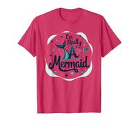 I'm Really A Mermaid: Whimsical Ocean Fantasy T-Shirt, Men, Red Heather, XXL