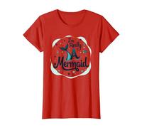 I'm Really A Mermaid: Whimsical Ocean Fantasy T-Shirt, Women, Red, XS