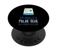 I'm Really a Polar Bear Funny Halloween Costume Bear PopSockets Adhesive PopGrip