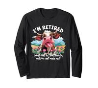 I'm Retired Funny Cow Happy Retirement Gifts Men Women Long Sleeve T-Shirt