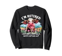 I'm Retired Funny Cow Happy Retirement Gifts Men Women Sweatshirt