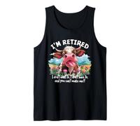 I'm Retired Funny Cow Happy Retirement Gifts Men Women Tank Top