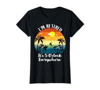 I'm Retired It's 5 O'Clock Everywhere Retirement 2026 Value Graphic T-Shirt, Women, Black, M