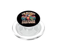 Im Retired Its 5 OClock Everywhere Retro Parrot PopSockets PopGrip for MagSafe