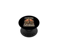 I'm Retired My Only Boss Is My Chessboard Chess Player PopSockets Adhesive PopGrip