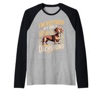 I'm Retired My Only Boss is My Dachshund Doxie Raglan Baseball Tee