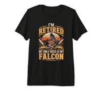 I'm Retired My Only Boss is My Falcon Hawk Falconry Premium T-Shirt