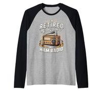 I'm Retired My Only Boss is My Ham Radio Electronics Raglan Baseball Tee