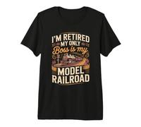 I'm Retired My Only Boss is My Models Building Scale Diorama Premium T-Shirt