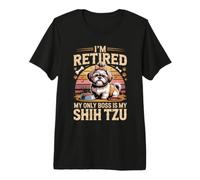 I'm Retired My Only Boss is My Shih Tzu Dog Lover Premium T-Shirt