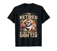 I'm Retired My Only Boss is My Shih Tzu Dog Lover Value Graphic T-Shirt