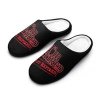 I'm Retired Not Expired Men's Cotton Slippers With Memory Foam Soft Warm House Shoes Indoor Outdoor