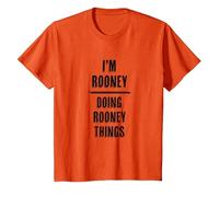 I'm Rooney Doing Rooney Things | Funny Cute - First Name - T-Shirt, Youth, Orange, X-Small