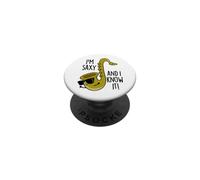 I'm Saxy And You Know It Funny Music Pun PopSockets Adhesive PopGrip