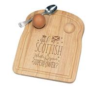 I'm Scottish What's Your Superpower Breakfast Dippy Egg Cup Board Wooden Easter