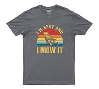 I'm Sexy and I Mow It Mens T Shirt Lawn Mowing Machine Funny Gift Tee Top Charcoal Unisex Medium Chest 38"