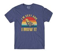 I'm Sexy and I Mow It Mens T Shirt Lawn Mowing Machine Funny Gift Tee Top Heather Navy Unisex Medium Chest 38"