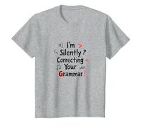 Im Silently Correcting Your Grammar T-Shirt, Kids, Heather Grey, 3 Years