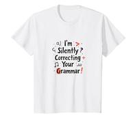 Im Silently Correcting Your Grammar T-Shirt, Kids, White, 3 Years