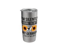 I'm Silently Judging You with My German Shepherd GSD Stainless Steel Insulated Tumbler