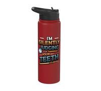 I'm Silently Judging Your Teeth Funny Dentist Hygienist Stainless Steel Insulated Water Bottle