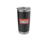 I'm Single Red Retro Banner | Funny Relationship Status Stainless Steel Insulated Tumbler