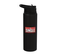 I'm Single Red Retro Banner | Funny Relationship Status Stainless Steel Insulated Water Bottle